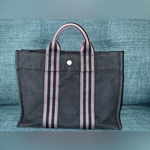 Hermes Black and Gray Tote Bag